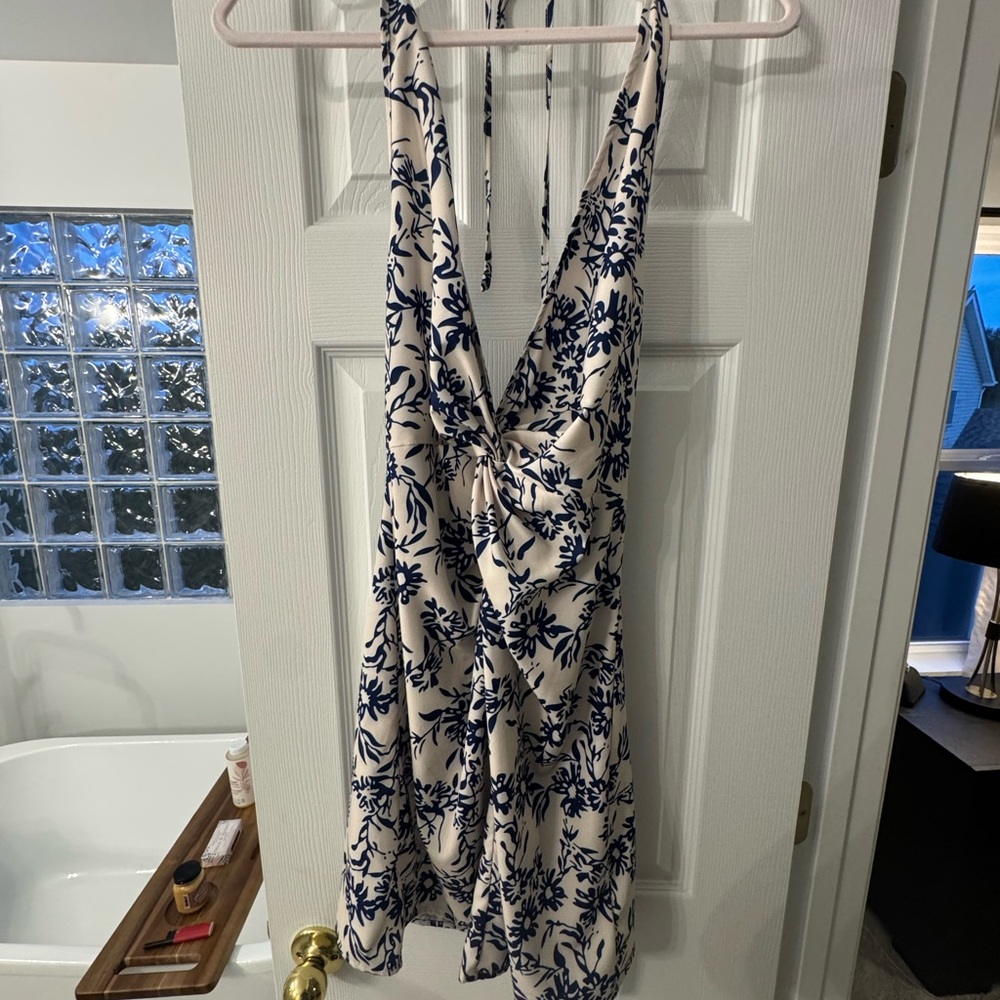 Cupshe Blue Floral Dress